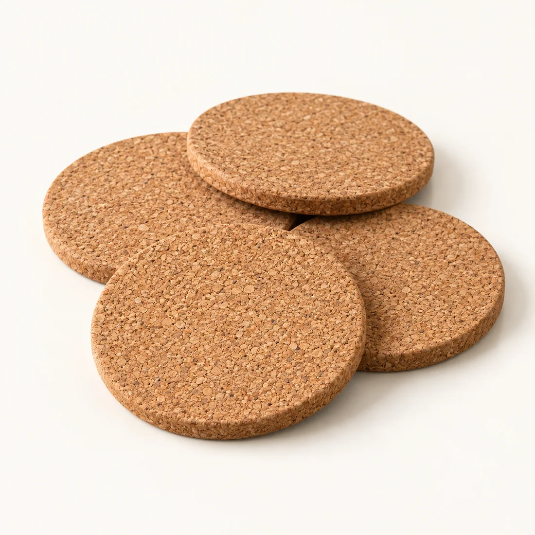 Soft Edge Coaster Set in Natural brown